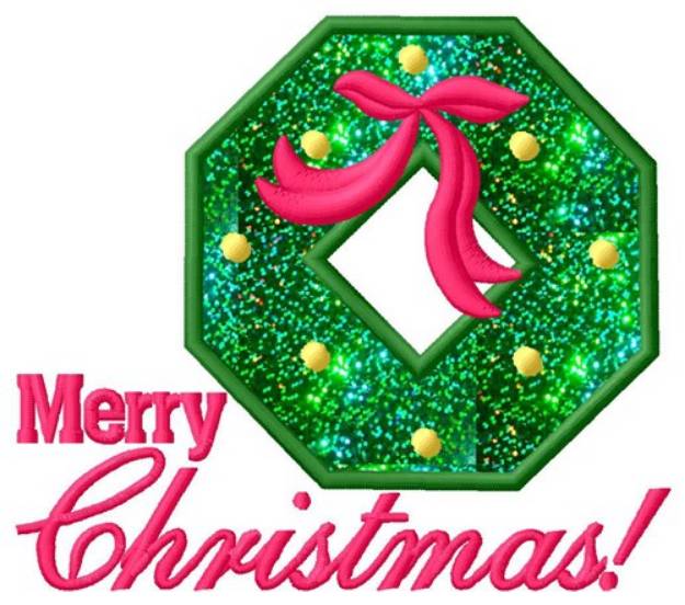 Picture of Christmas Wreath Applique  Machine Embroidery Design