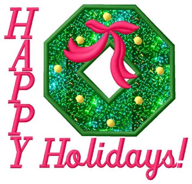 Picture of Happy Holidays Applique  Machine Embroidery Design