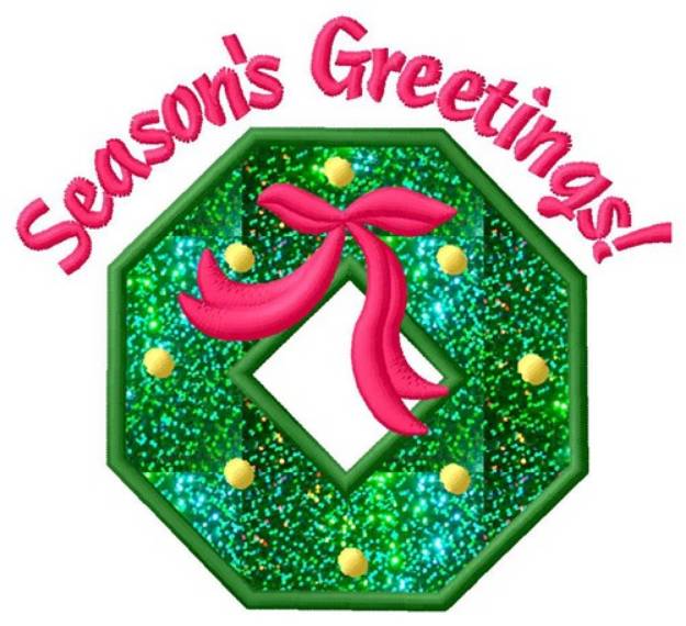 Picture of Seasons Greetings Applique  Machine Embroidery Design
