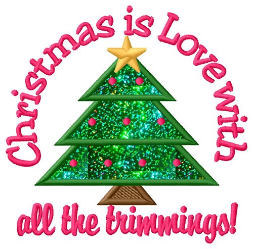 Christmas Trimmings Applique  Machine Embroidery Design