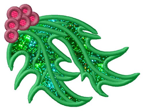 Holly Leaves Applique  Machine Embroidery Design