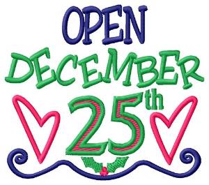 Picture of Open December 25th Machine Embroidery Design