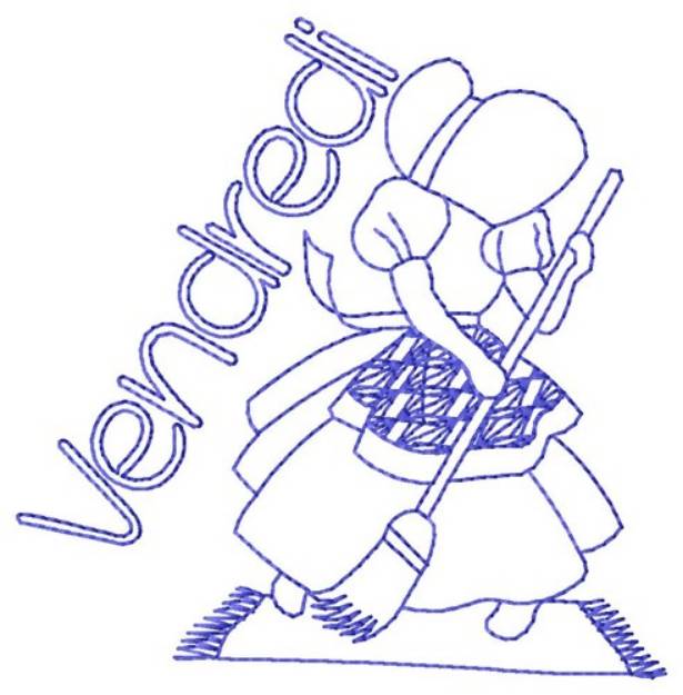 Picture of French Friday Lady Machine Embroidery Design