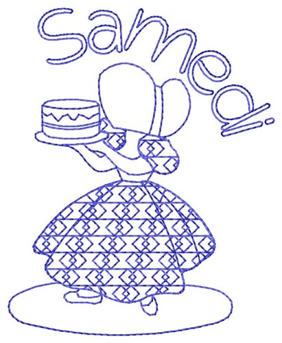 French Saturday Lady Machine Embroidery Design