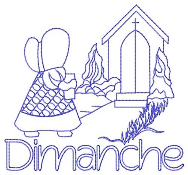 Picture of French Sunday Church Lady Machine Embroidery Design
