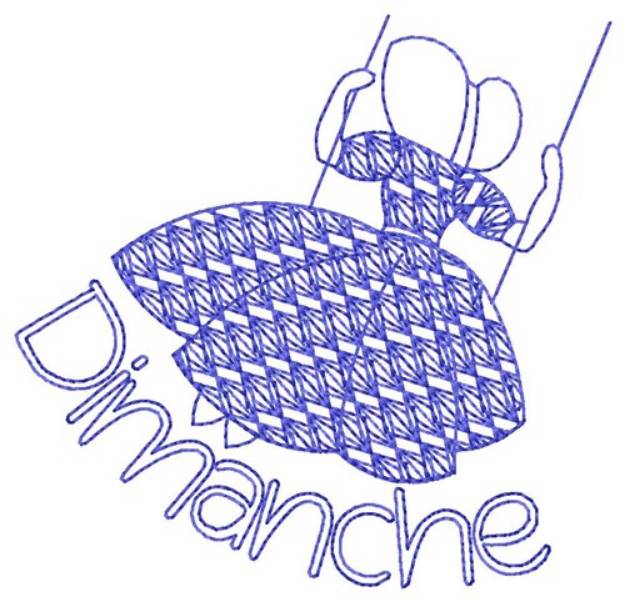 Picture of French Sunday Lady Machine Embroidery Design
