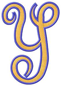 Picture of Tall Script 2 Y Machine Embroidery Design
