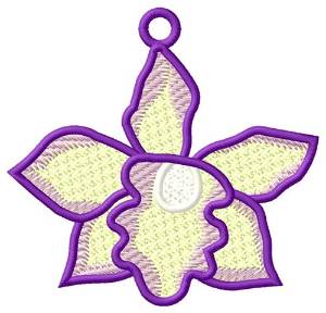 Picture of FSL Purple Orchid Ornament Machine Embroidery Design