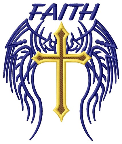 Faith Cross Machine Embroidery Design