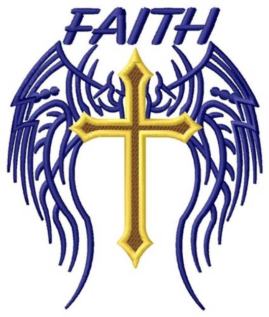 Picture of Faith Cross Machine Embroidery Design