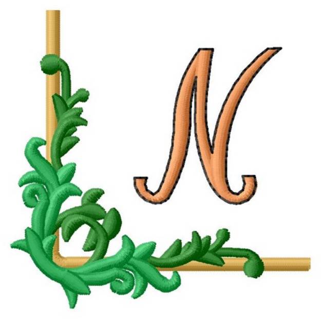 Picture of Corner Monogram N Machine Embroidery Design