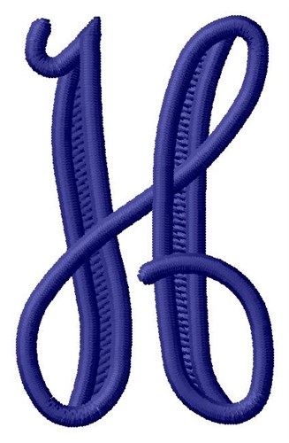 Vine Monogram H Machine Embroidery Design
