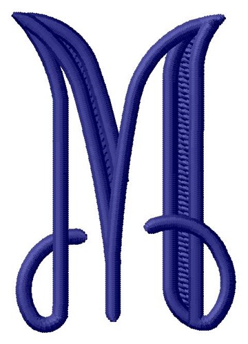Vine Monogram M Machine Embroidery Design