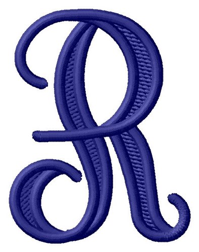 Vine Monogram R Machine Embroidery Design