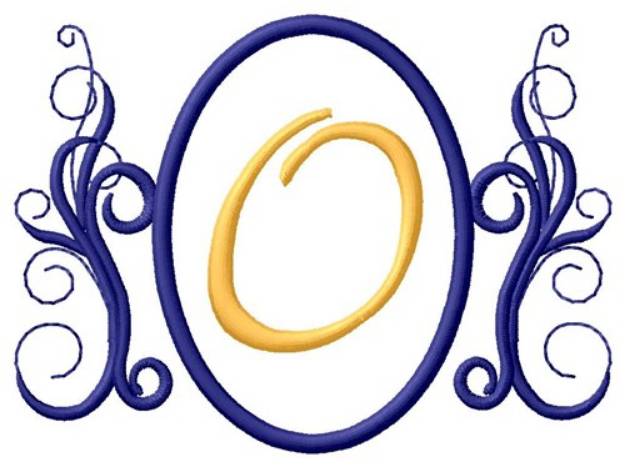 Picture of Oval Swirl Monogram O Machine Embroidery Design