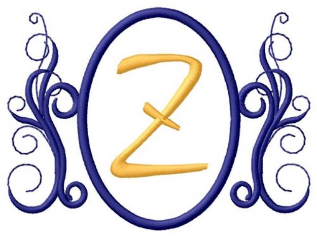 Picture of Oval Swirl Monogram Z Machine Embroidery Design