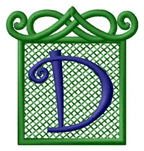 Embossed Square D Machine Embroidery Design