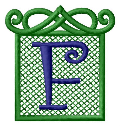 Embossed Square Monogram F Machine Embroidery Design