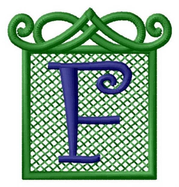 Picture of Embossed Square Monogram F Machine Embroidery Design