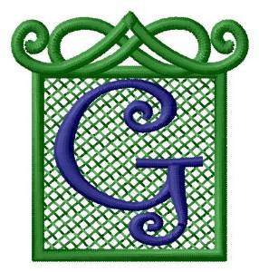 Picture of Embossed Square G Machine Embroidery Design
