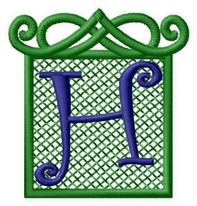 Picture of Embossed Square H Machine Embroidery Design