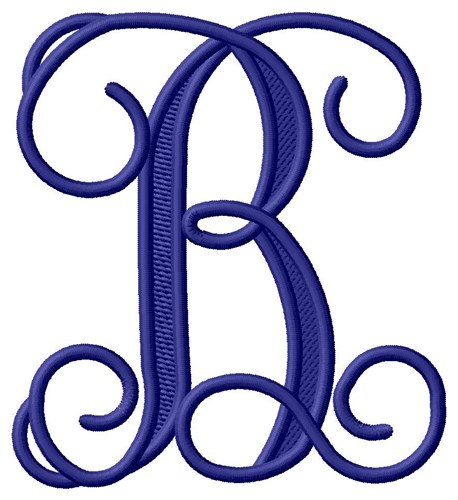 Vining Monogram B Machine Embroidery Design