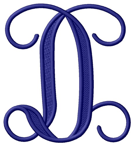 Vining Monogram D Machine Embroidery Design
