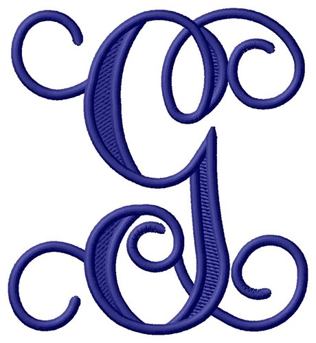 Vining Monogram G Machine Embroidery Design