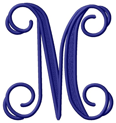 Vining Monogram M Machine Embroidery Design