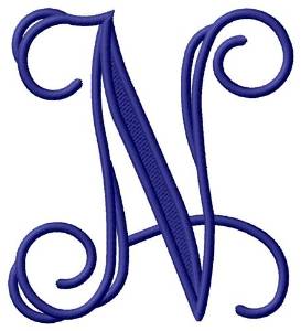 Picture of Vining Monogram N Machine Embroidery Design