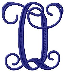 Picture of Vining Monogram O Machine Embroidery Design