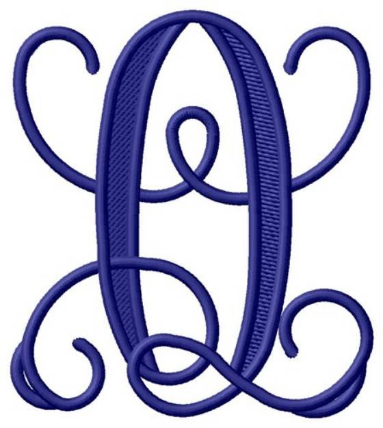 Picture of Vining Monogram Q Machine Embroidery Design