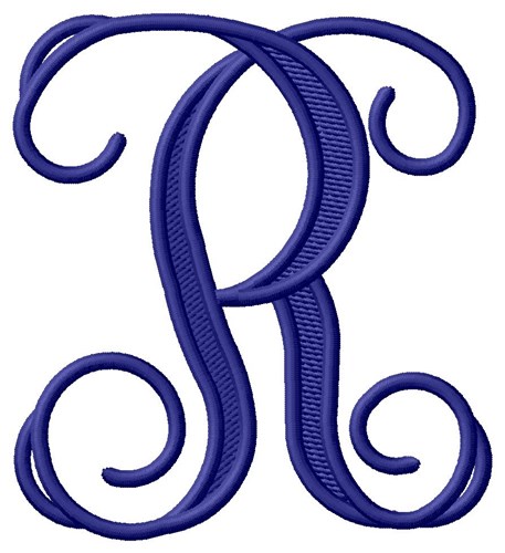 Vining Monogram R Machine Embroidery Design