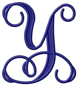 Picture of Vining Monogram Y Machine Embroidery Design