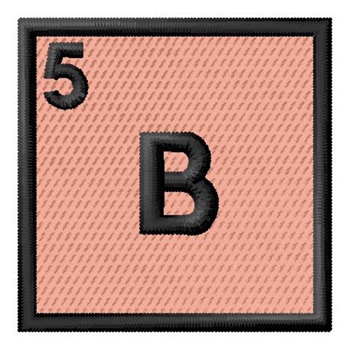 Atomic Number 5 Machine Embroidery Design