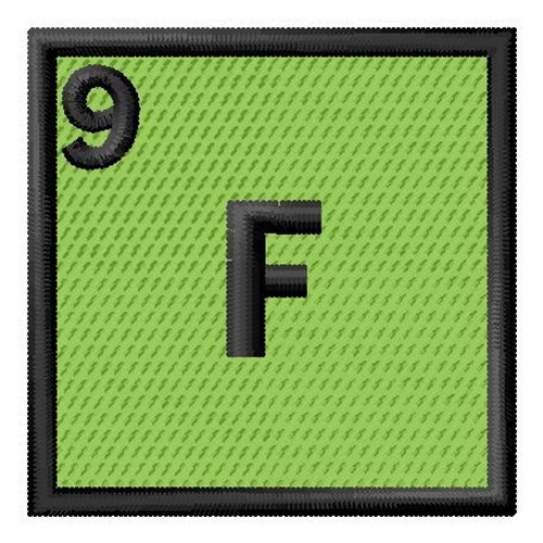 Atomic Number 9 Machine Embroidery Design