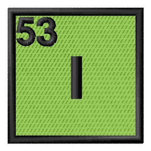 Atomic Number 53 Machine Embroidery Design