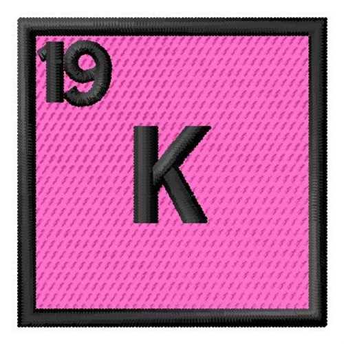Atomic Number 19 Machine Embroidery Design