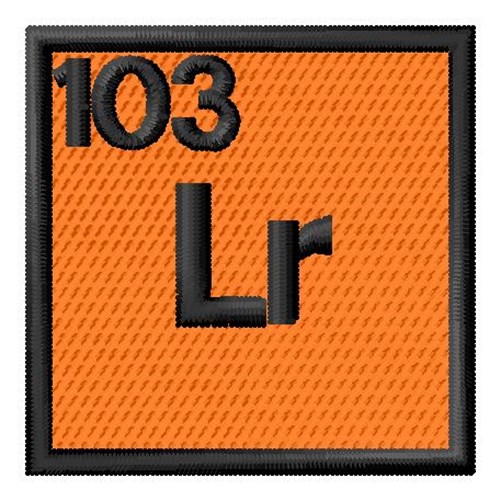 Atomic Number 103 Machine Embroidery Design