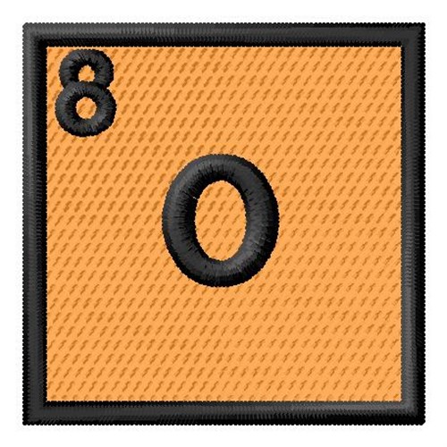 Atomic Number 8 Machine Embroidery Design