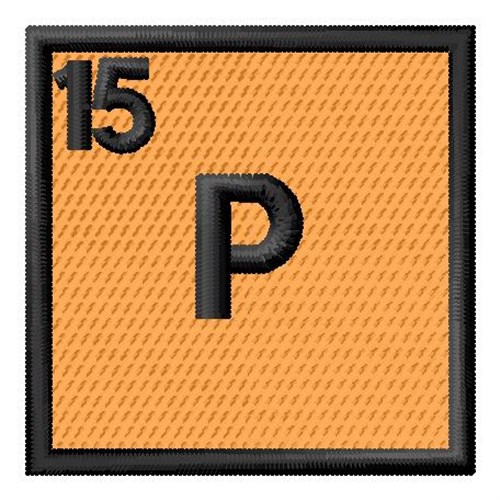 Atomic Number 15 Machine Embroidery Design
