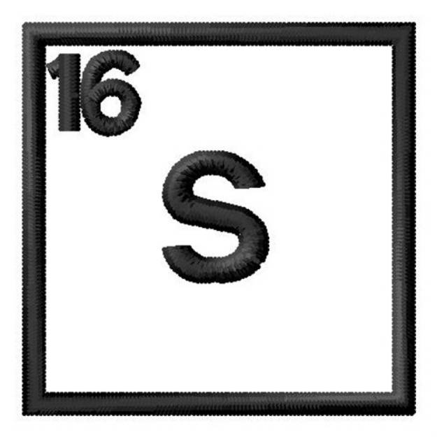 Picture of Atomic Number 16 Machine Embroidery Design