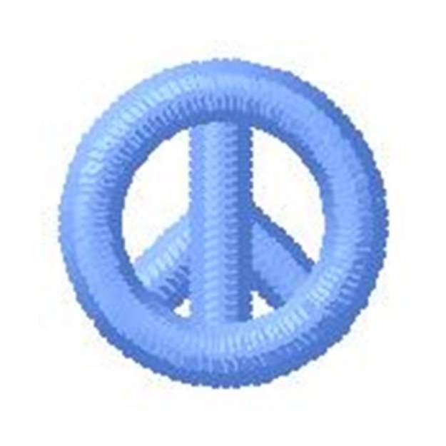 Picture of Blue Peace Sign Machine Embroidery Design