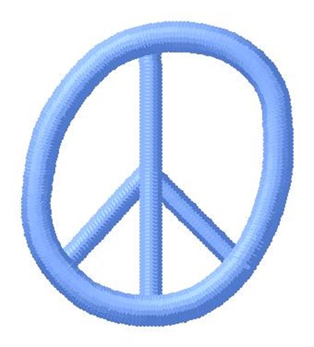 Blue Peace O Machine Embroidery Design