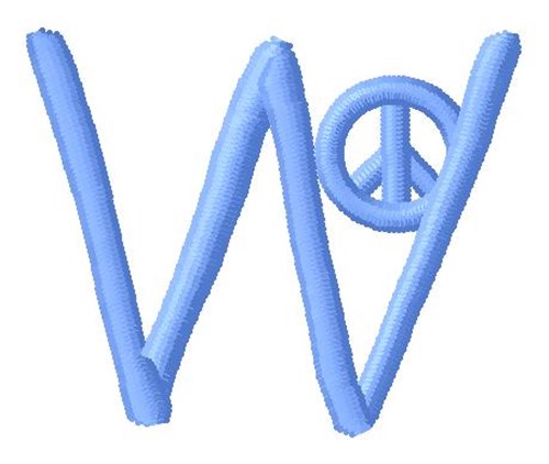 Blue Peace W Machine Embroidery Design