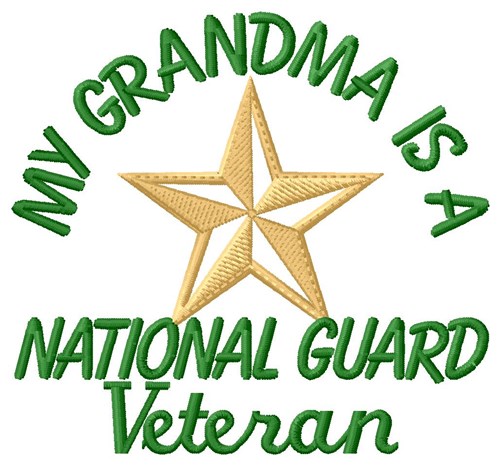 Grandma National Guard Vet Machine Embroidery Design
