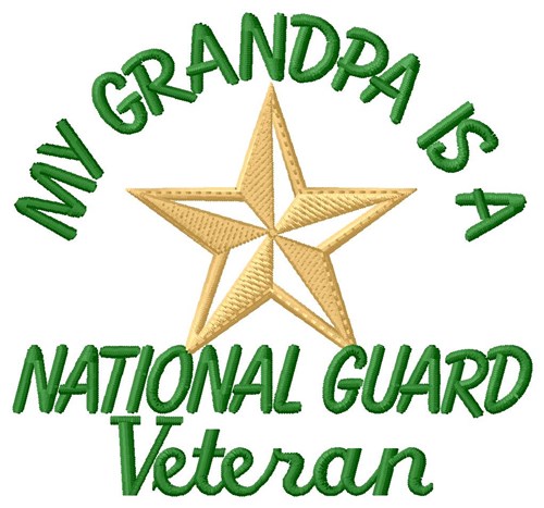 Grandpa National Guard Vet Machine Embroidery Design