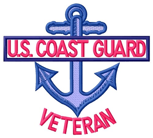 Coast Guard Veteran Machine Embroidery Design