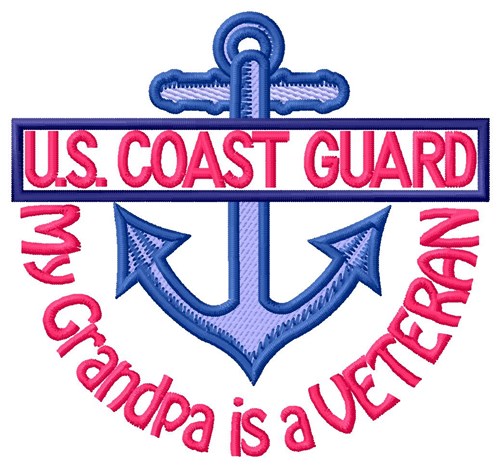Grandpa Coast Guard Vet Machine Embroidery Design