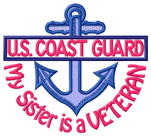 Sister Coast Guard Vet Machine Embroidery Design